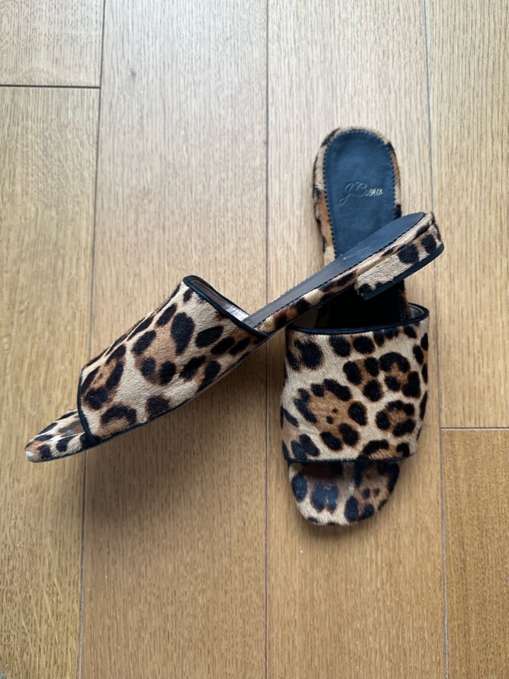 J.Crew Leopard Print Slide Sandals, Size 9